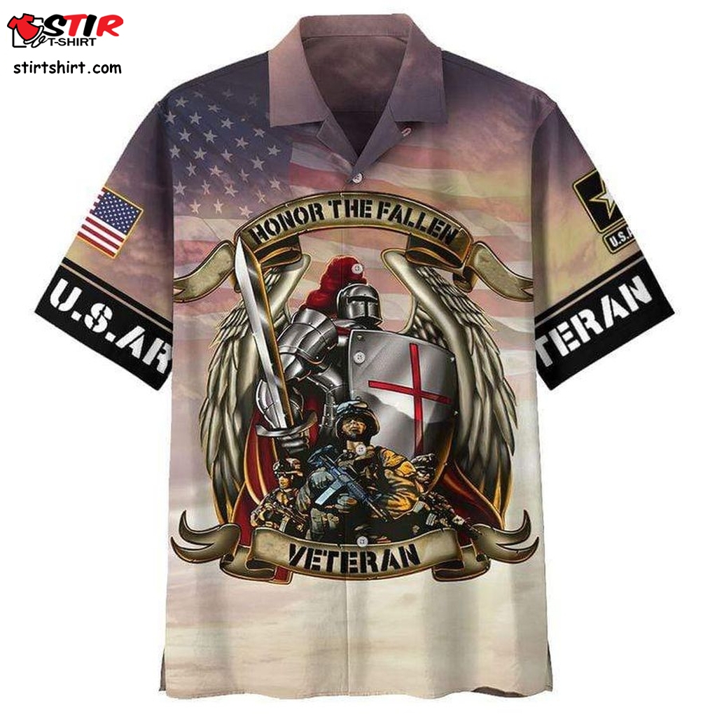Honor The Fallen Us Army Hawaiian Shirt Ladies Hawaiian Shirts, Funny Shirts, Gift Shirts