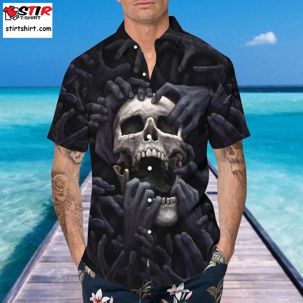 Horror Skull Nightmare Hawaiian Shirt, This Trends Summer Beach Shirt For Men Women  Nightmare Before Christmas 