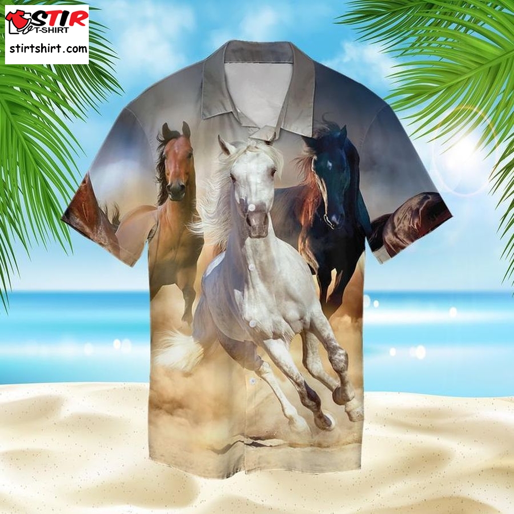 Horse Hawaiian Shirt Ladies Hawaiian Shirts  Polo Shirt, Funny Shirts, Gift Shirts, Graphic Tee