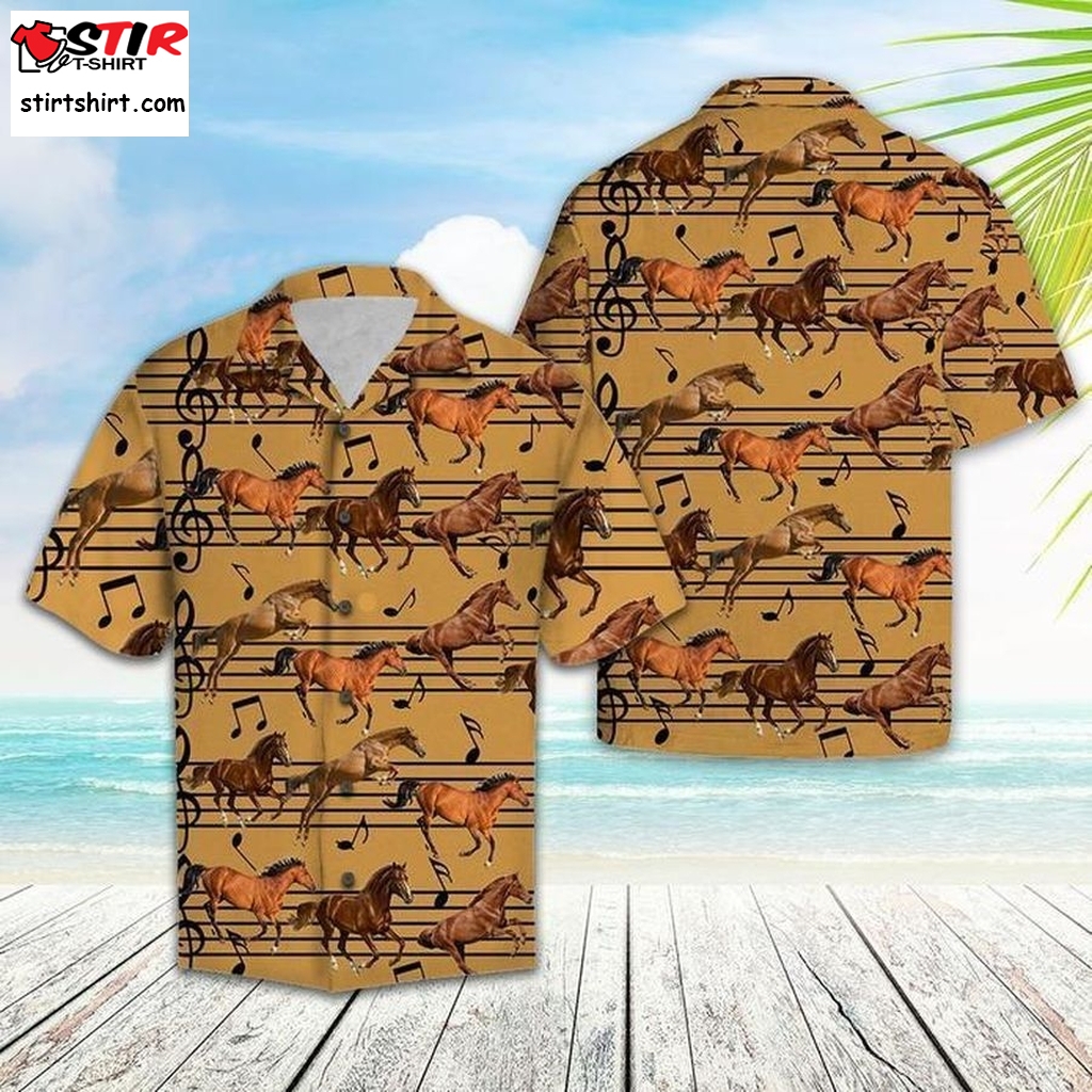 Horse Love Music Hawaiian Shirt Pre12873, Ladies Hawaiian Shirts, Gift Shirts, Graphic Tee  Ladies s