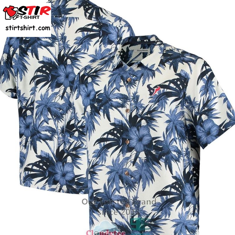 Houston Texans Tommy Bahama Harbor Island Hibiscus Hawaiian Shirt    Houston Texans 