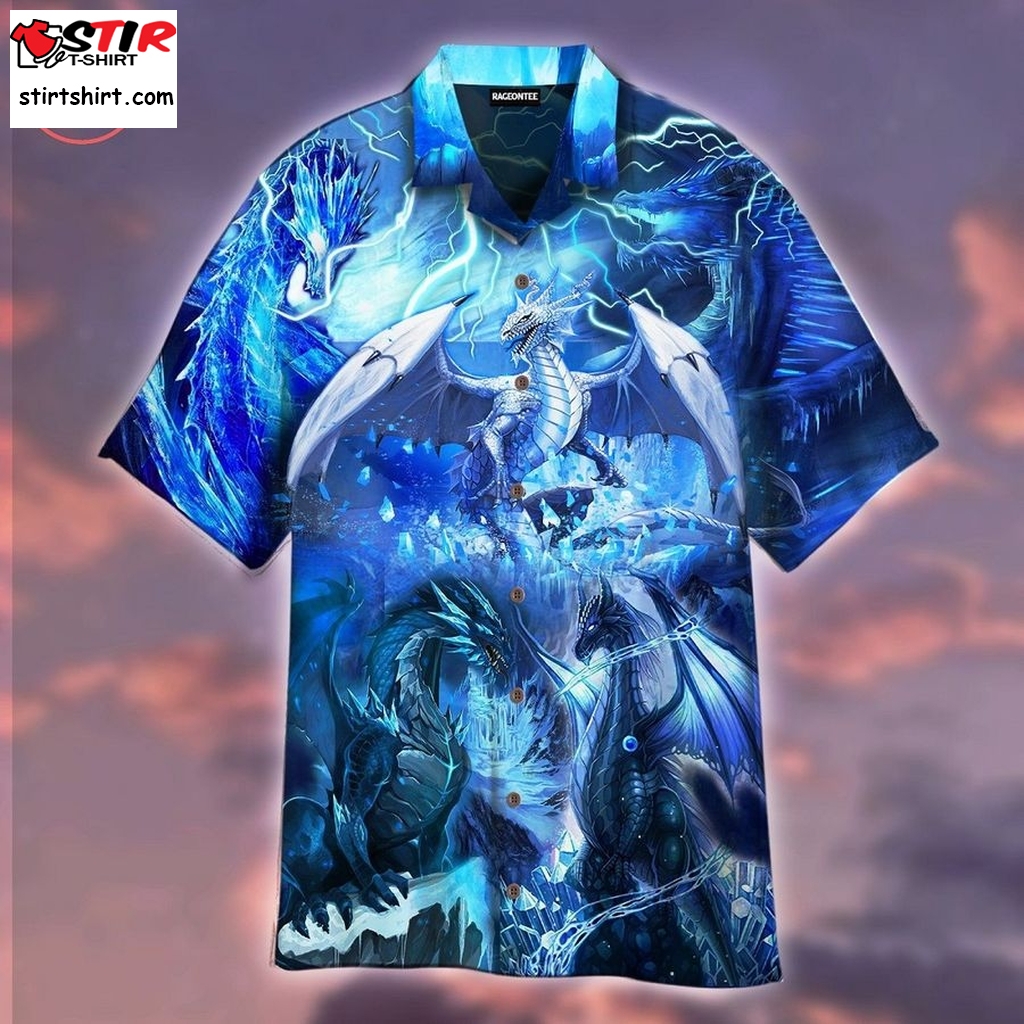 Ice Dragons Hawaiian Shirt  Dragon Quest Slime 