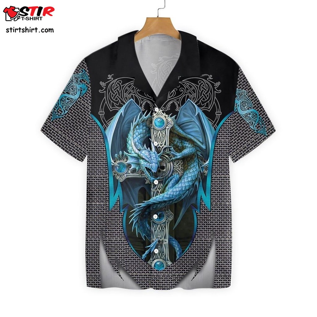 Ice Gothic Dragon Hawaiian Shirt  Goth 