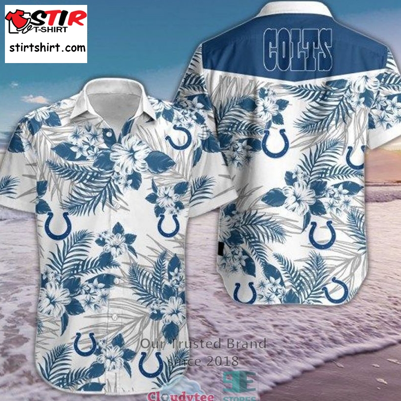 Indianapolis Colts Hibiscus Flower Hawaiian Shirt Indianapolis