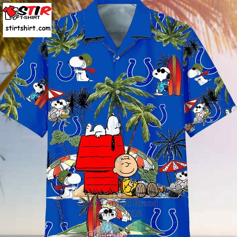 Indianapolis Colts Peanuts Palm Tree Hawaiian Shirt    Indianapolis Colts 