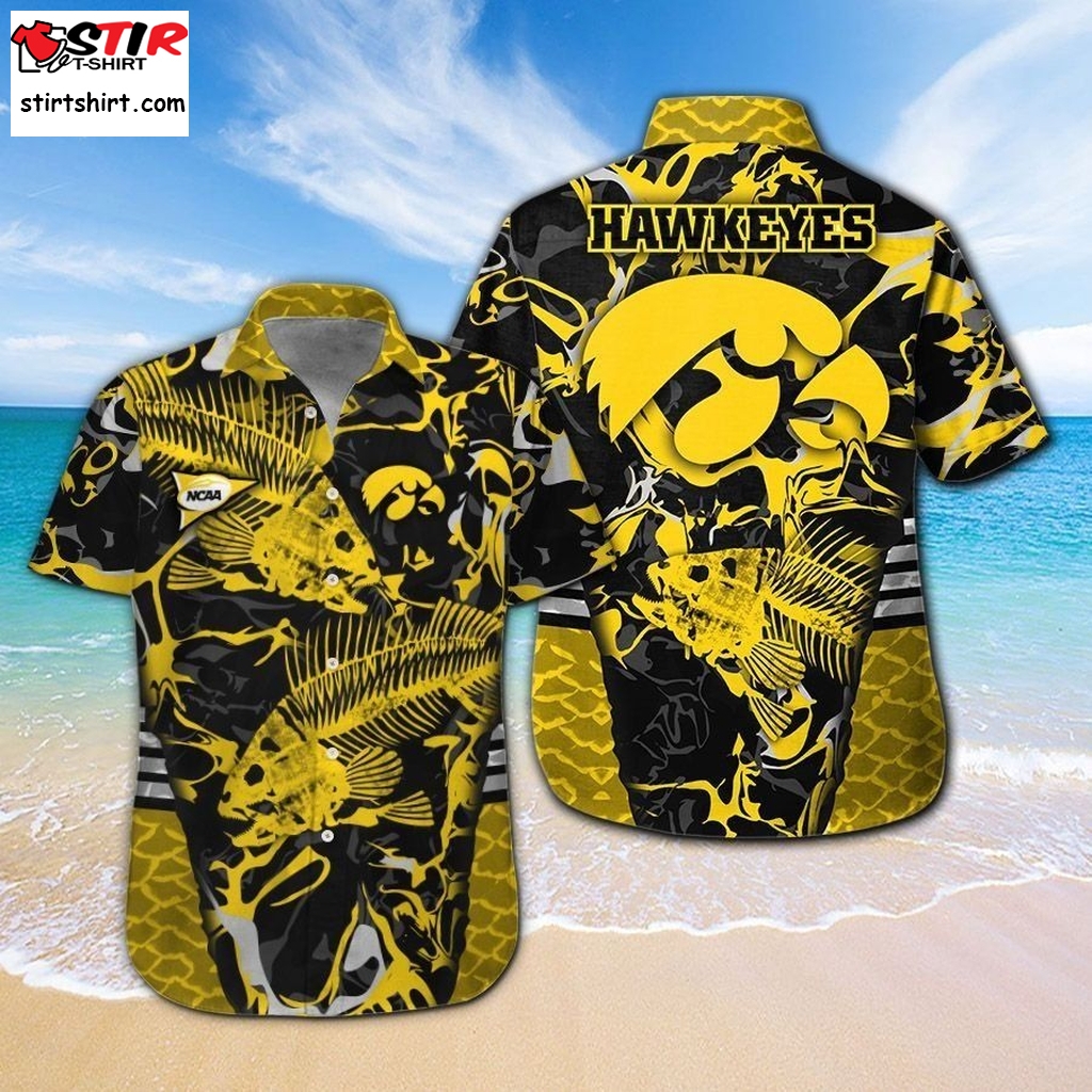 Iowa Hawkeyes Fishing Short Sleeve Button Up Tropical Aloha Hawaiian Shirts For Men Women  Hawkeye 