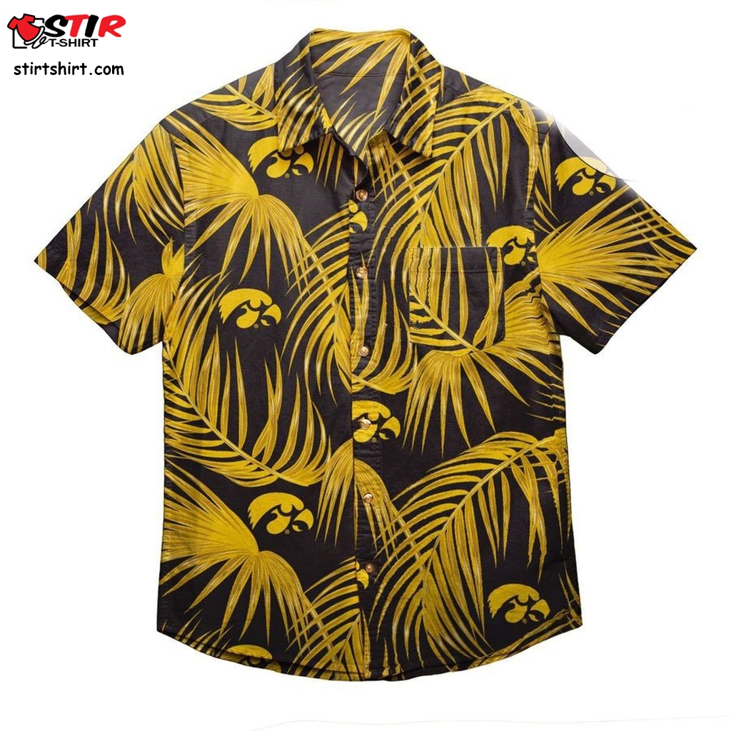 Iowa Hawkeyes Mens Hawaiian Button Up Shirt
