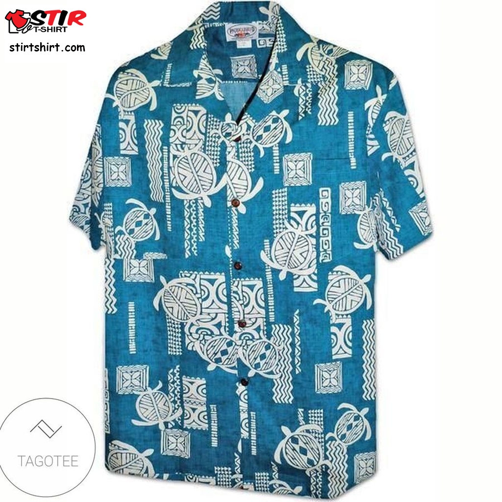 Island Honu Teal Hawaiian Shirt  Kingpin  Comic