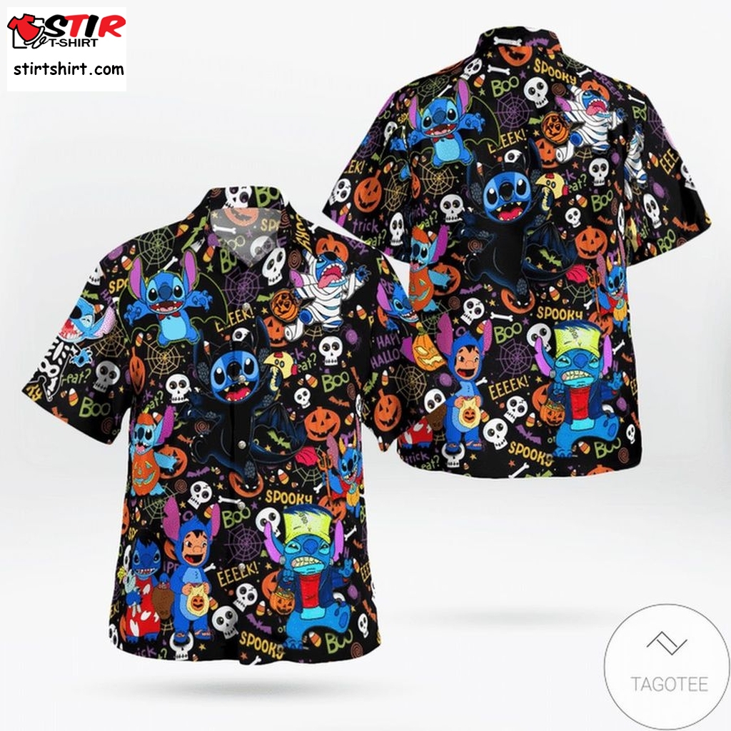 Its Time For Trick Or Treat Stitch Hawaiian Shirt  Disney Stitch 