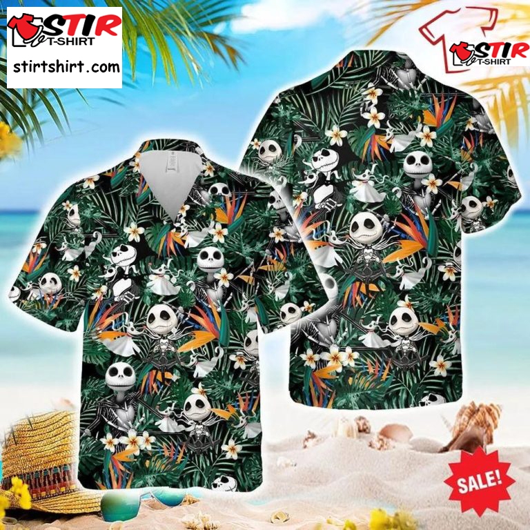 Jack Skellington The Nightmare Before Christmas Tropical Forest All Over Print 3D Hawaiian Shirt