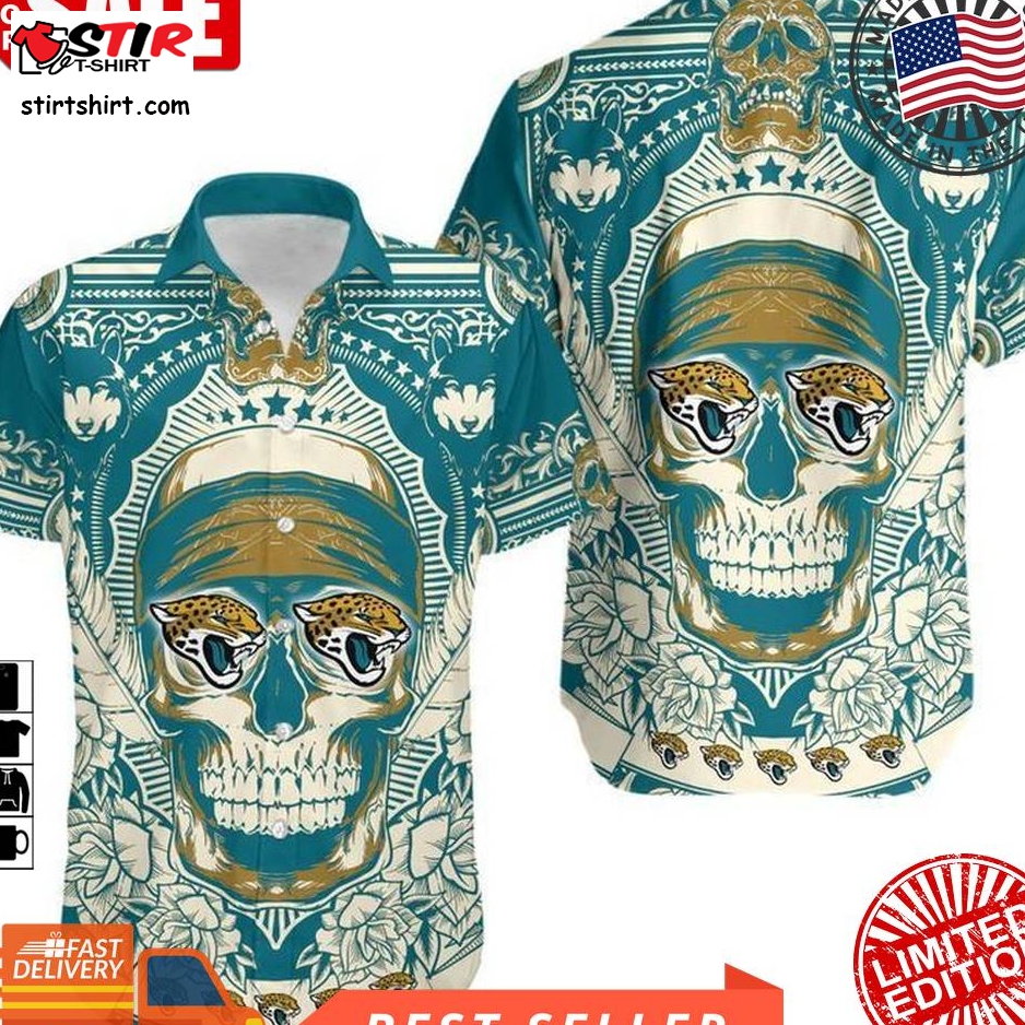 Jacksonville Jaguars Skull Nfl Gift For Fan Hawaii Shirt And Shorts Summer Collection 4 H97  Jacksonville Jaguars 