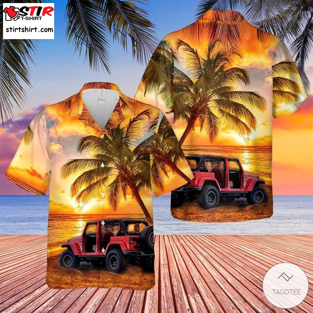 Jeep Beach Sunset Hawaiian Shirts