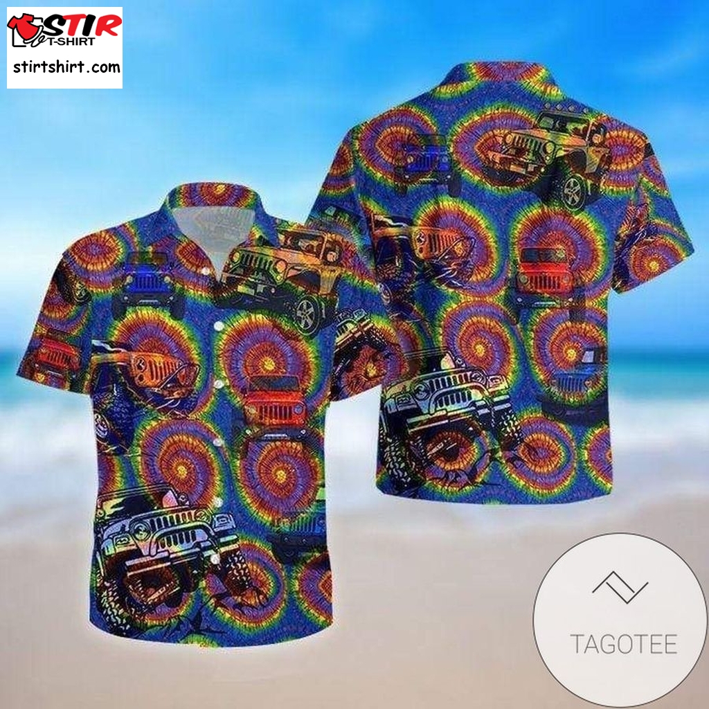 Jeep Tie Dye Aloha Authentic Hawaiian Shirt 2023S   With Tie