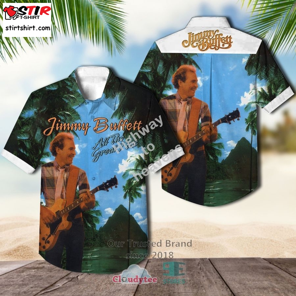 Jimmy Buffett All The Great Hits Album Hawaiian Shirt    Jimmy Buffett 