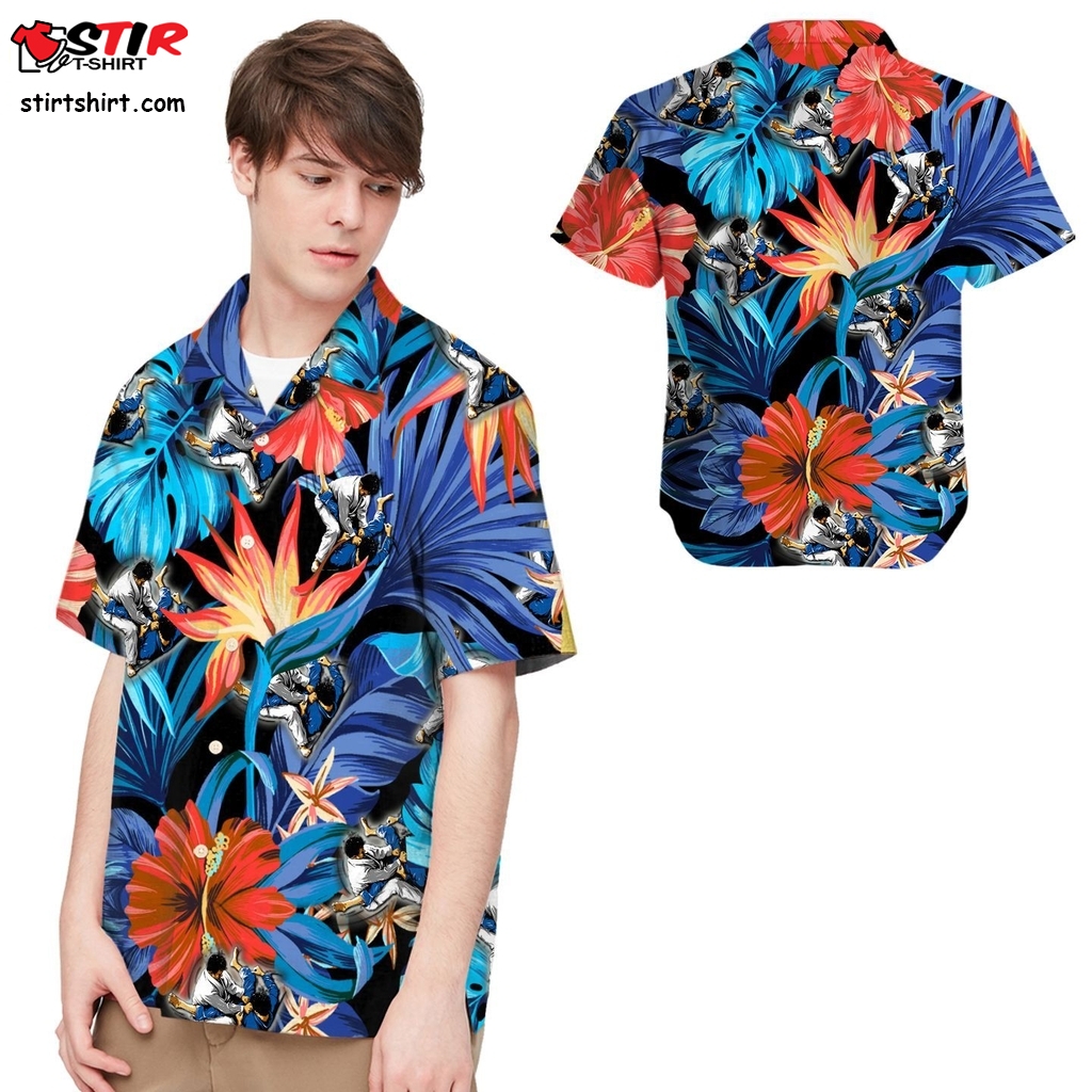 Jiu Jitsu Tropical Leaves Men Hawaiian Shirt For Bjj Lovers In Daily Life  Jeans And 