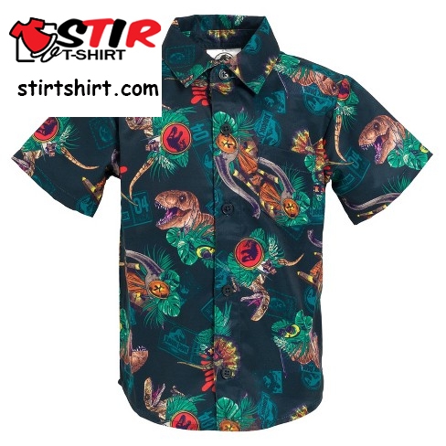 Jurassic World Jurassic Park Toddler Boys Hawaiian Button Down Dress Shirt