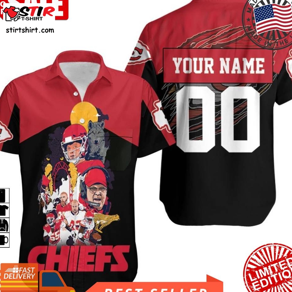 Kansas City Chiefs Andy Reid & Team Wolf Nfl 2020 Super Bowl 3D Personalized Hawaiian Shirt  Kansas City Chiefs 