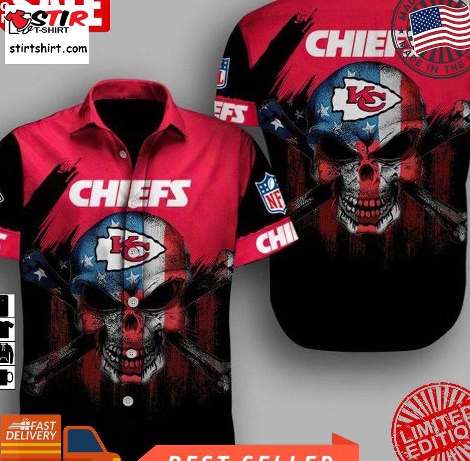 Kansas City Chiefs Nfl Football Sport Cool Hawaiian Graphic Print Short Sleeve Hawaiian Shirt L98  Kansas City Chiefs 