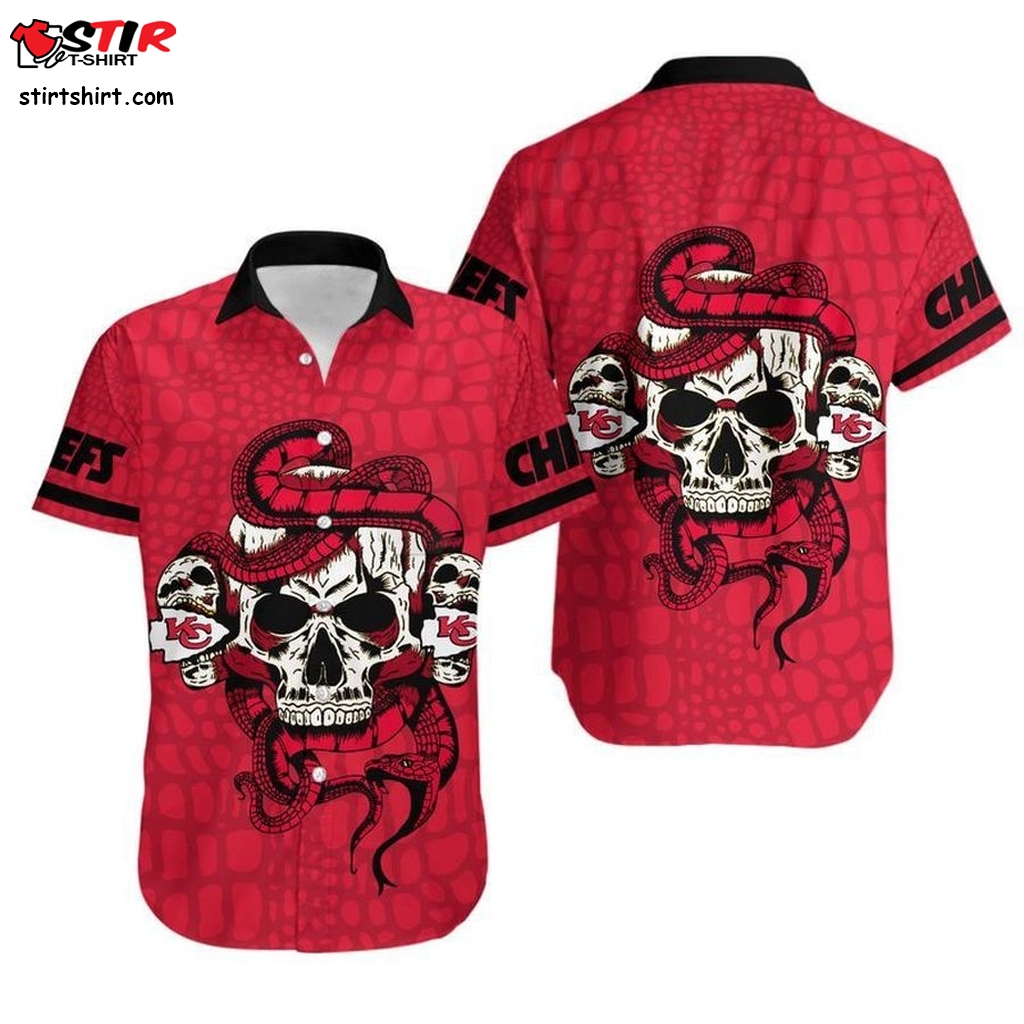 Kansas City Chiefs Snake And Skull Hawaii Shirt And Shorts Summer Collection H97  Viscose 