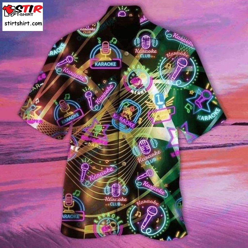 Karaoke Neon Sign Short Sleeve Hawaiian Shirt Unisex Hawaii Size S 5Xl  Miles Teller  Top Gun