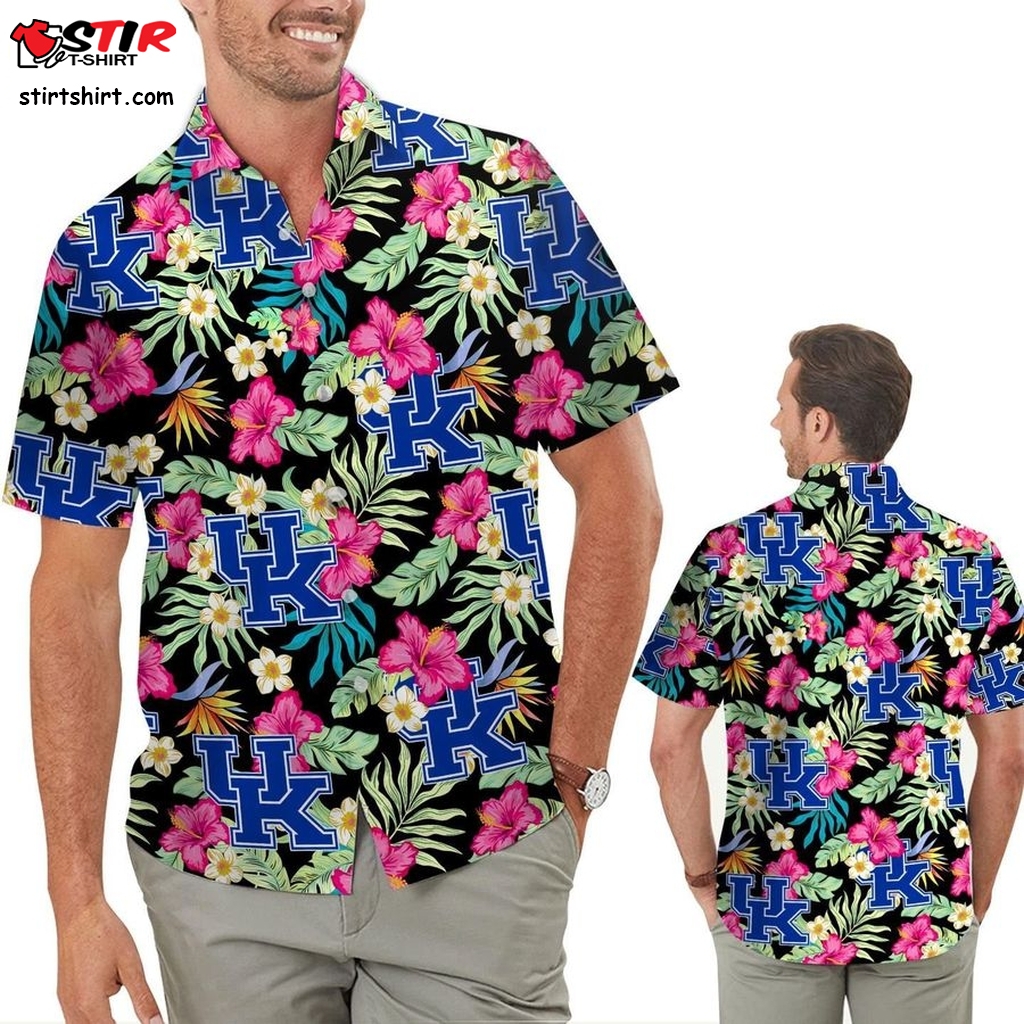 Kentucky Wildcats Hibiscus Short Sleeve Button Up Tropical Aloha Hawaiian Shirts For Men Women For Sport Lovers In Summer University Of Kentucky  Ken Jennings Leno 
