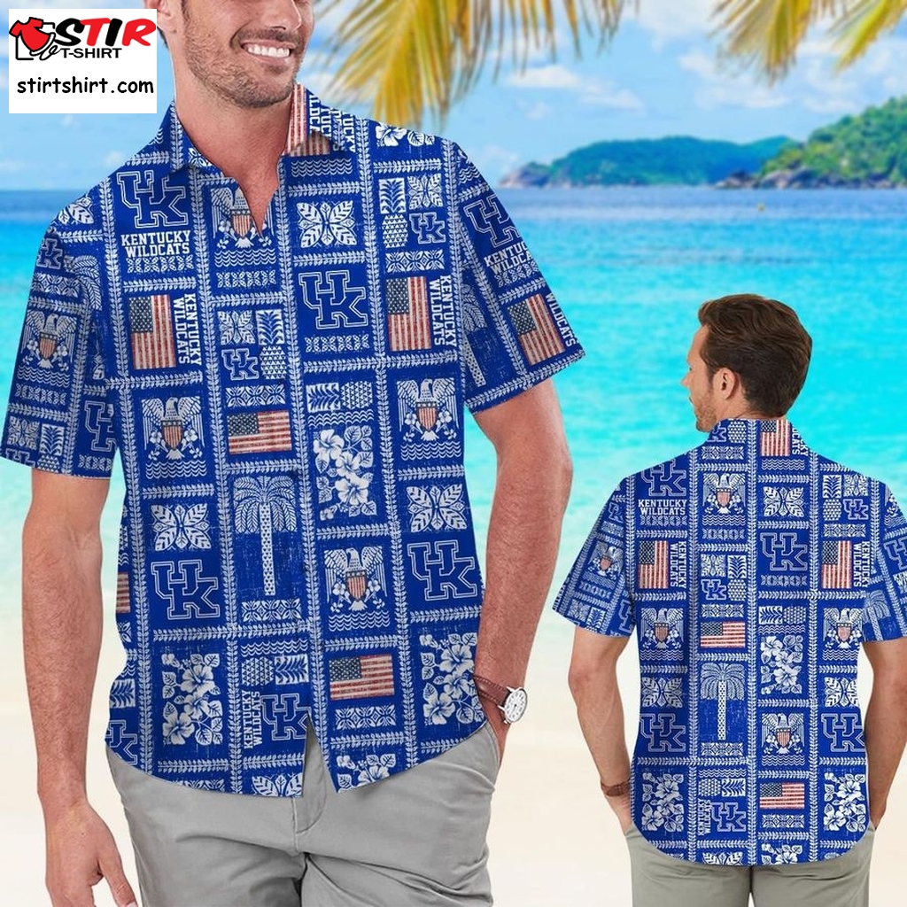 Kentucky Wildcats Summer Commemorative Short Sleeve Button Up Tropical Aloha Hawaiian Shirts For Men Women University Of Kentucky  Kentucky Derby 