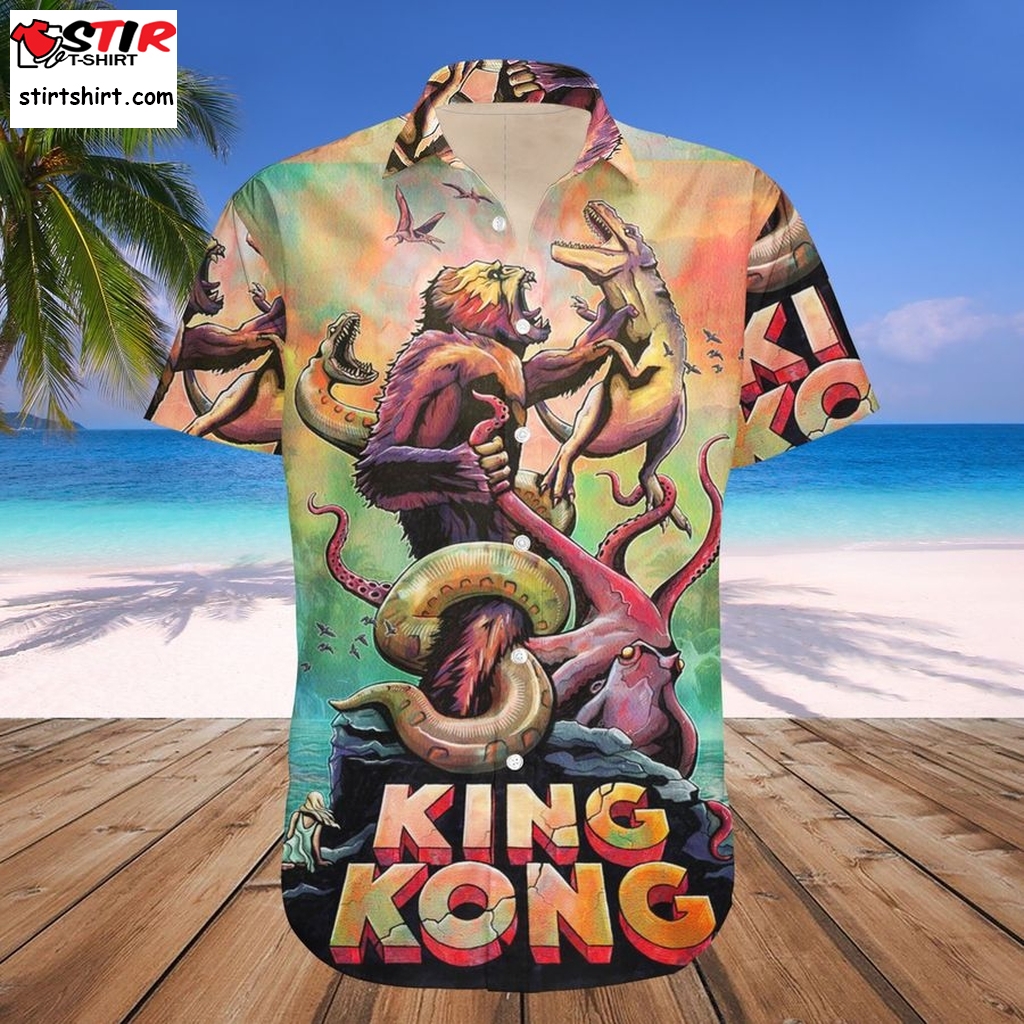 King Of Monsters Godzilla Tropical Hibiscus Summer Hawaii Shirt