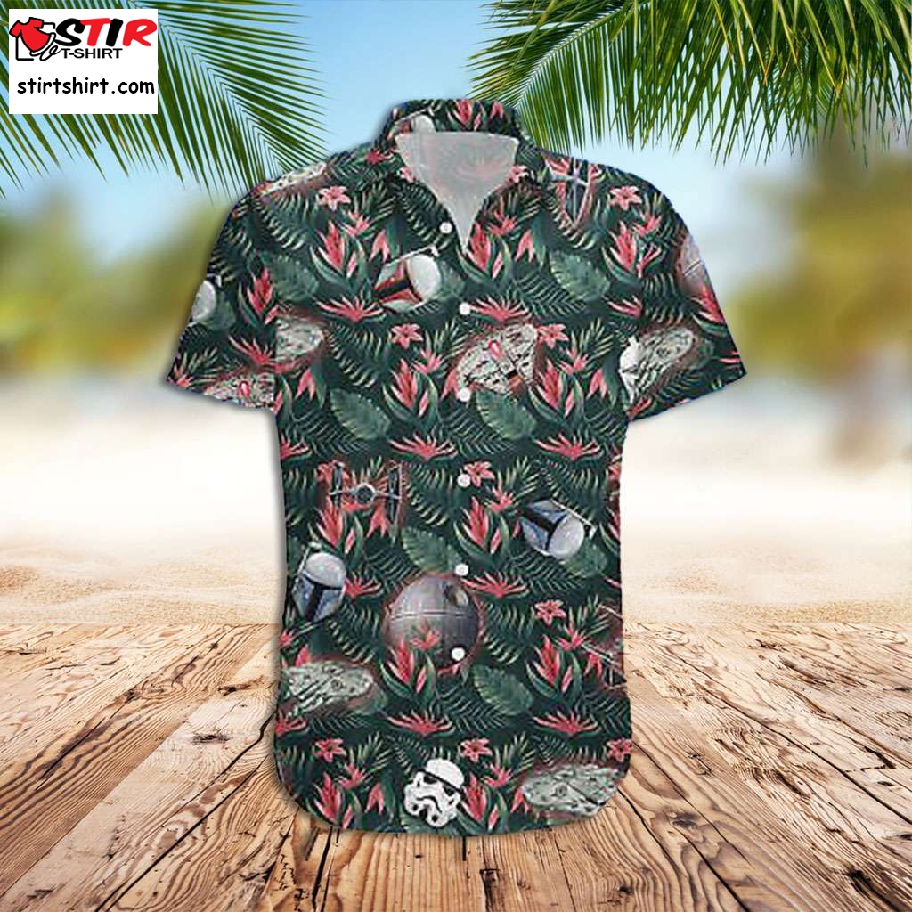 Kingpin Hawaiian Shirt Tropical Flowers Leaves Hawaiian Shirt  Kingpin 