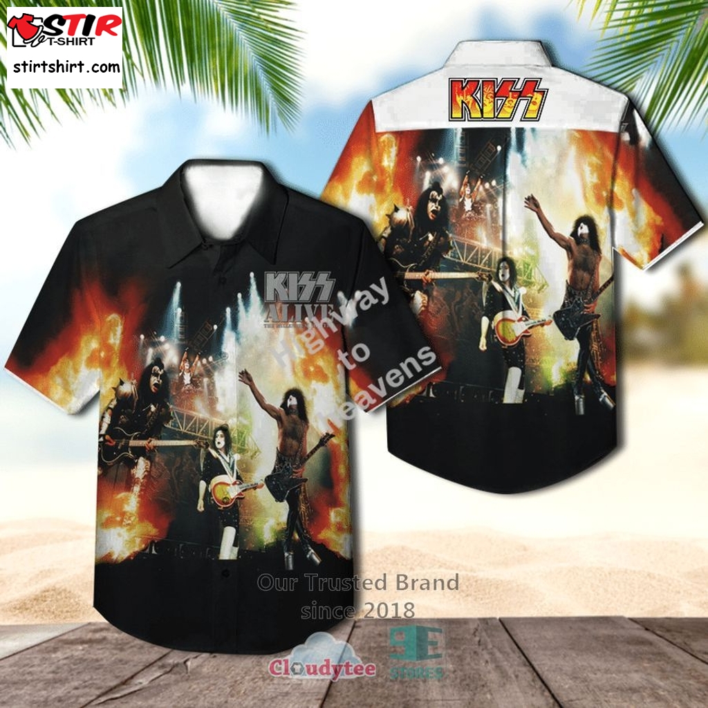 Kiss Band The Millennium Concert Album Hawaiian Shirt  Uga 