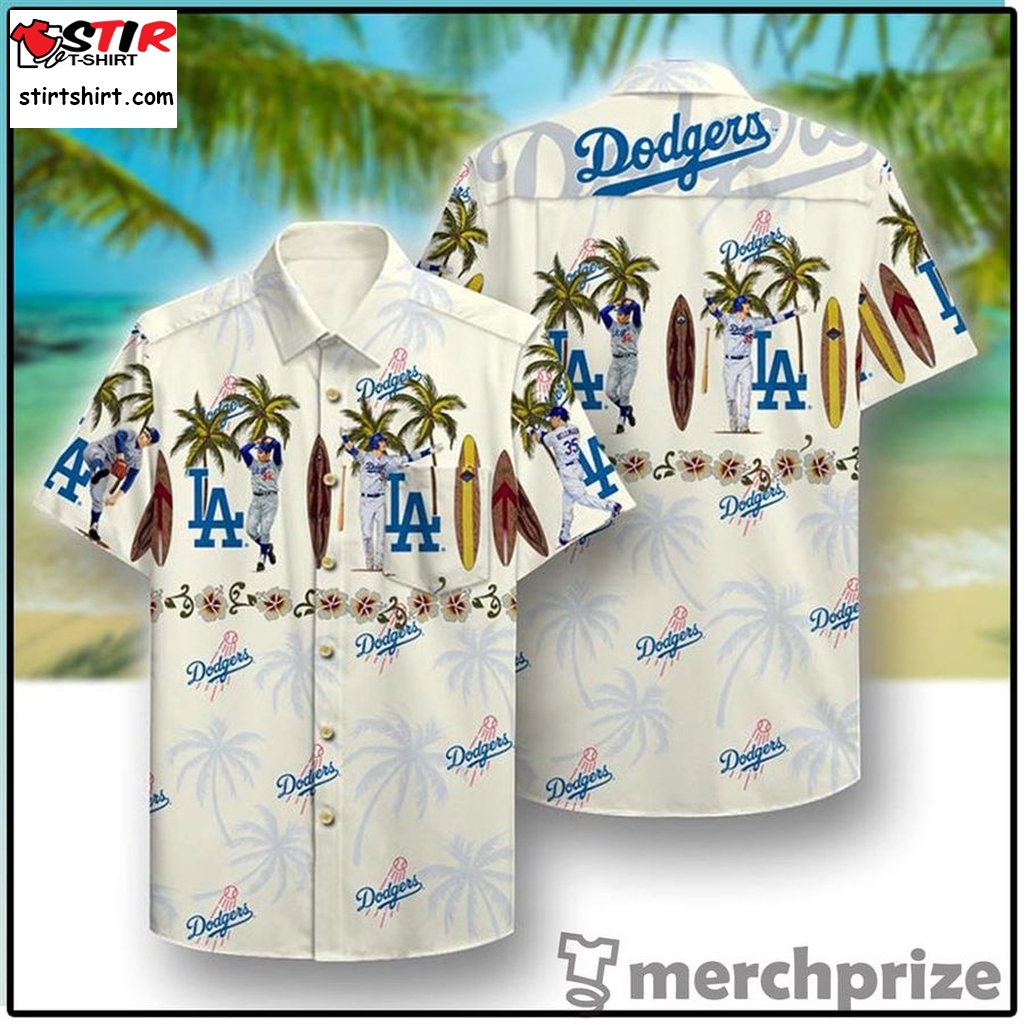 La Dodgers Pattern Hawaiian Shirt 