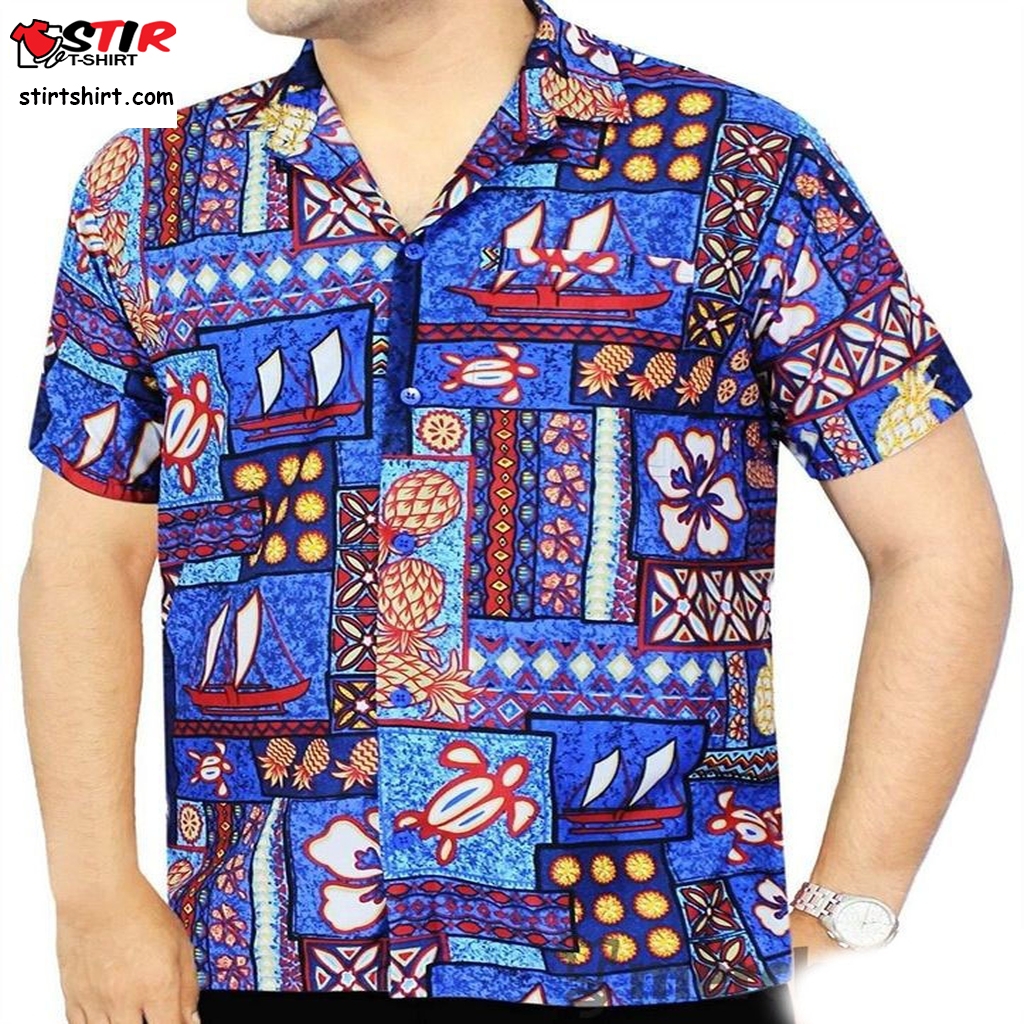 La Leela Mens Aloha Hawaiian Shirt Short Sleeve Button Down Casual Beach Party   Mens s