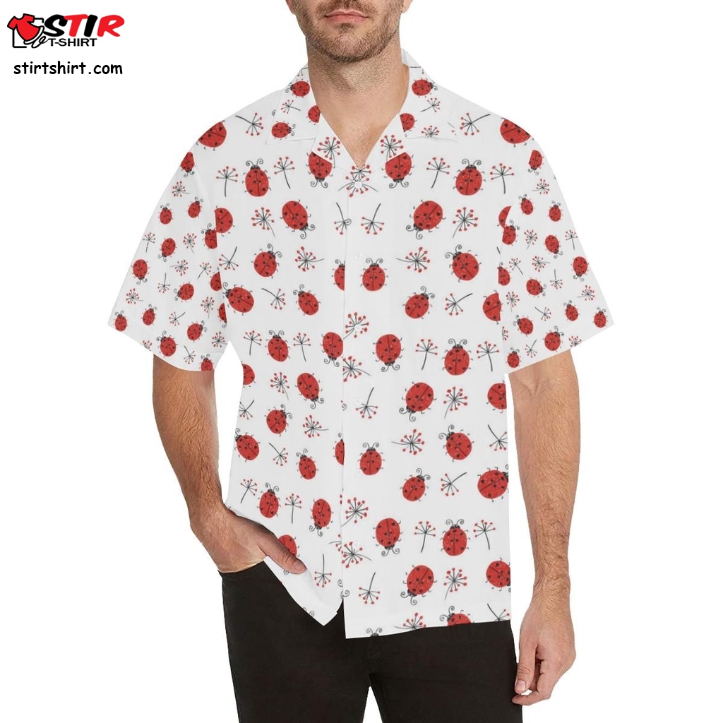 Ladybug Pattern Print Design 04 Men All Over Print Hawaiian Shirt Model T58  Ironworker 