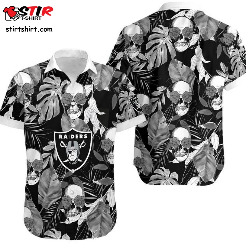 Las Vegas Raiders Coconut Leaves And Skulls Hawaii Shirt And Shorts Summer Collection H97  Ironworker 