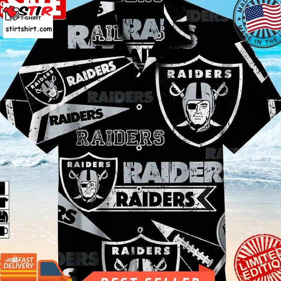 Las Vegas Raiders Nfl Hawaiian Graphic Print Short Sleeve Hawaiian Shirt Size S   5Xl  Las Vegas Raiders 