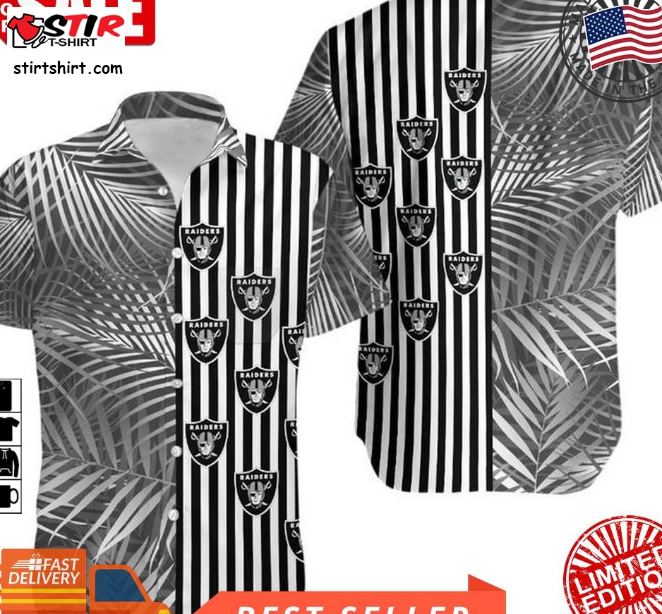 Las Vegas Raiders Palm Leaves And Stripes Nfl Gift For Fan Hawaii Shirt And Shorts Summer Collection 3 H97  Las Vegas Raiders 