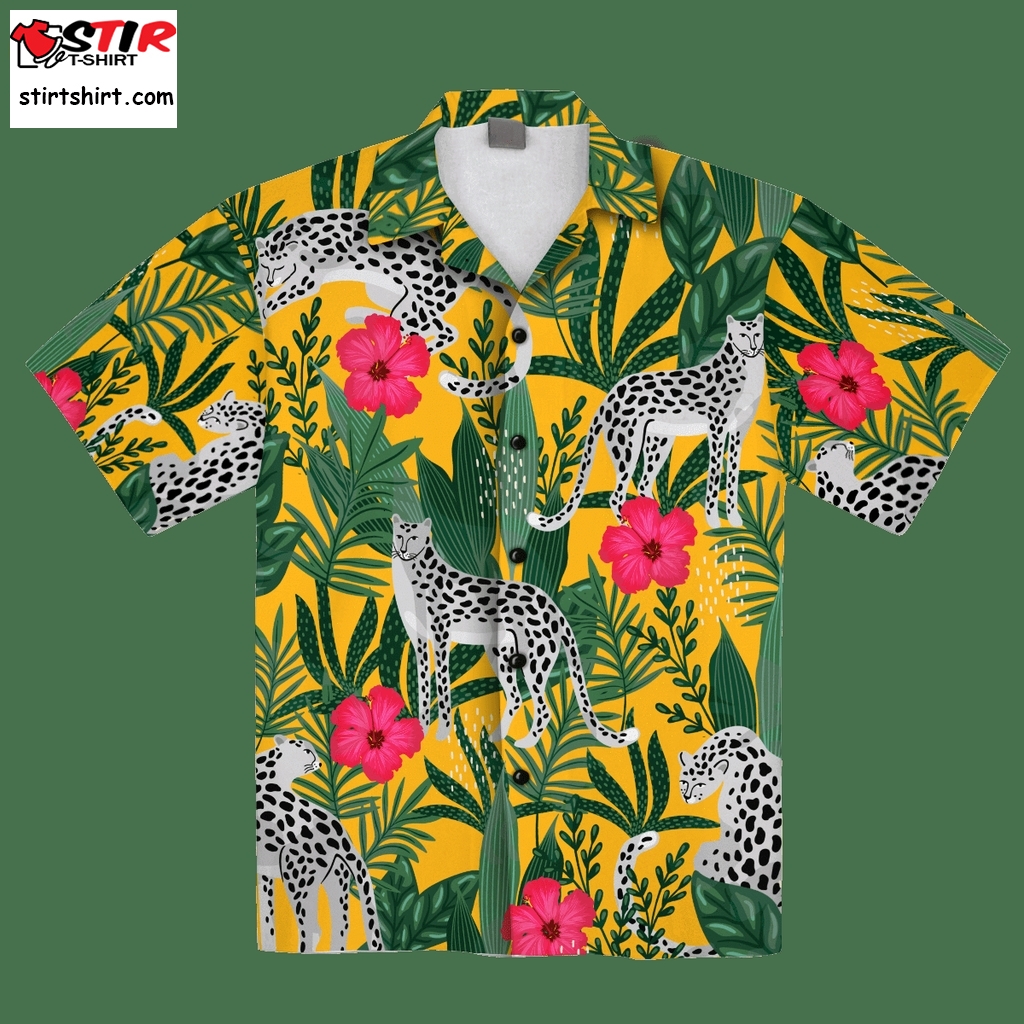Leopard Shirt Animal   Find N Floral Leopard Pattern Flowers Tropical Aloha Shirts   Leopard Gifts  Reflective 
