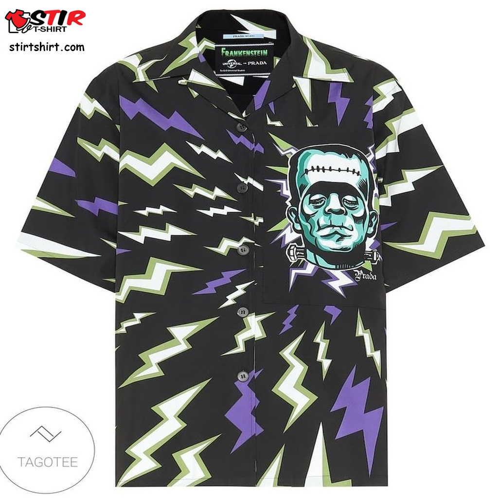 Lightning Bolt Head Print Hawaiian Shirt  Bray Wyatt 