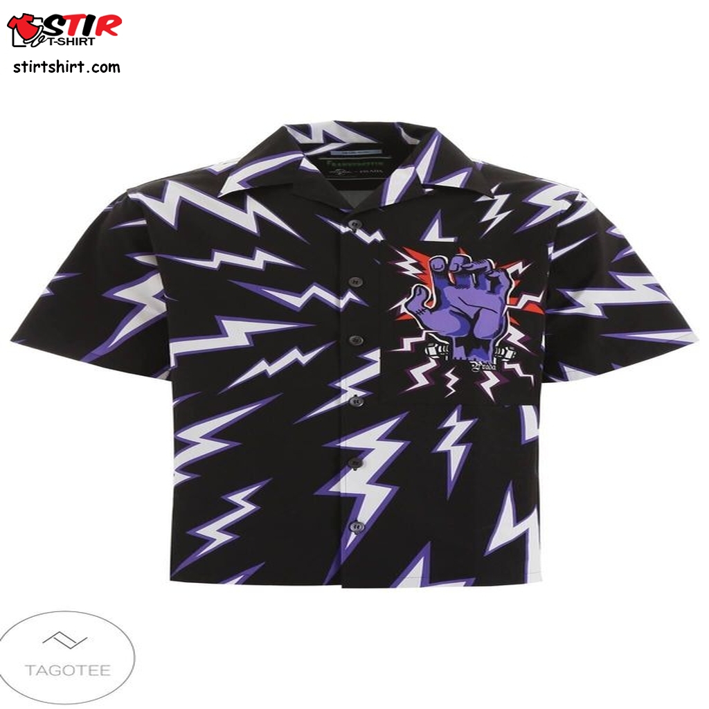 Lightning Bolt Print Hawaiian Shirt  Bray Wyatt 