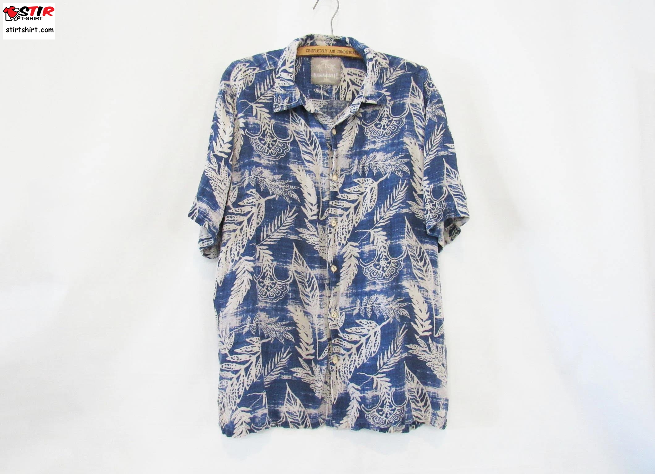 Linen Silk Blue Hawaiian Shirt Margaritaville Very