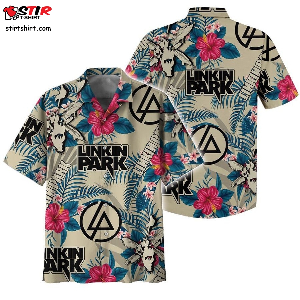 Linkin Park Logo Pattern Hawaiian Shirts, Linkin Park Short Sleeve Shirt, Hawaiian Shirts For Mans  Man In 