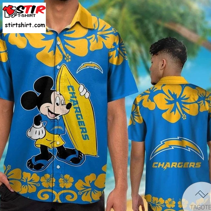 Los Angeles Chargers  Mickey Mouse Hawaiian Shirt  Los Angeles Chargers 