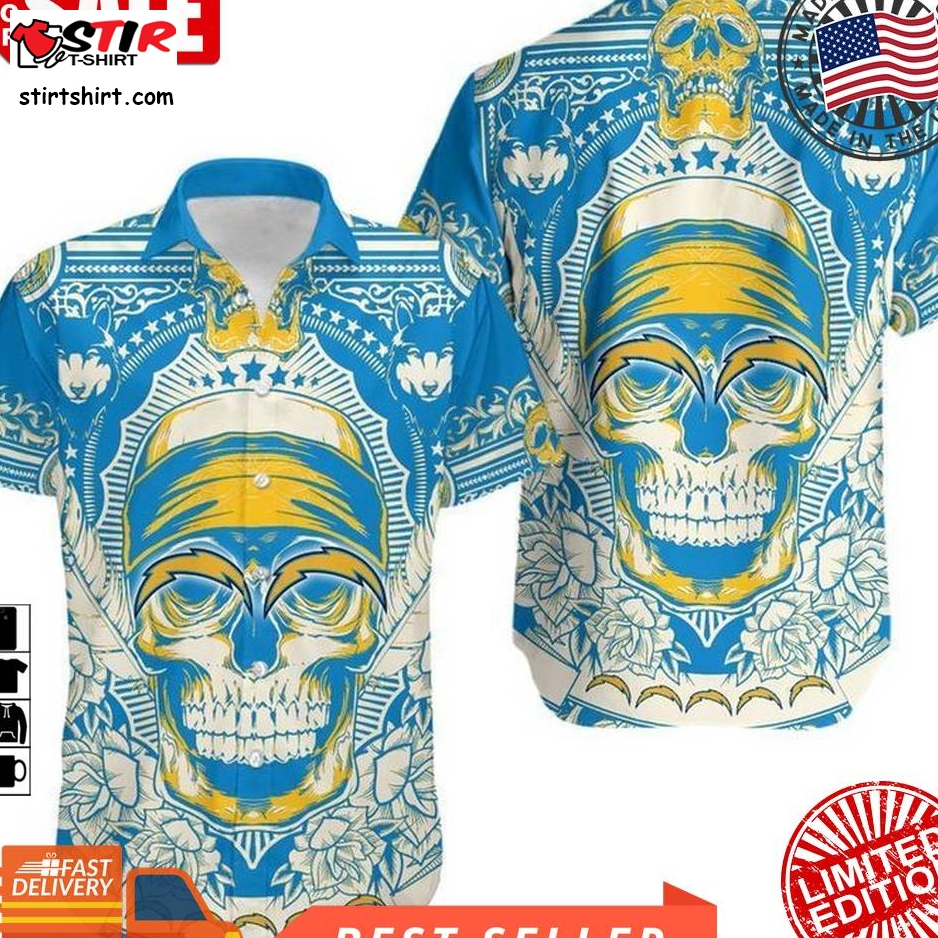 Cool NFL Los Angeles Chargers Baseball Jersey Skeleton And Flowers Gift For  Stepdad