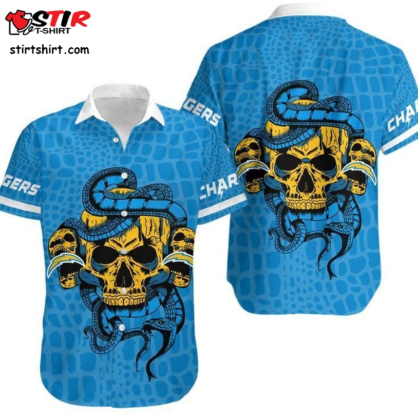 Los Angeles Chargers Snake And Skull Hawaii Shirt And Shorts Summer Collection H97  Los Angeles Chargers 