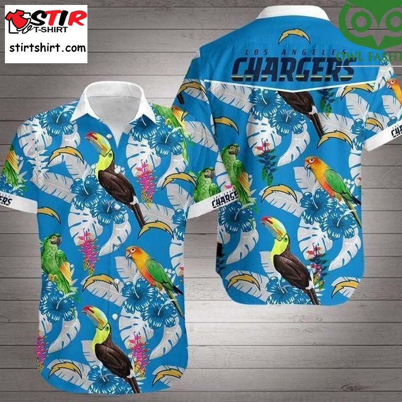 Los Angeles Chargers Team Logo Floral Hawaiian Shirt  Los Angeles Chargers 