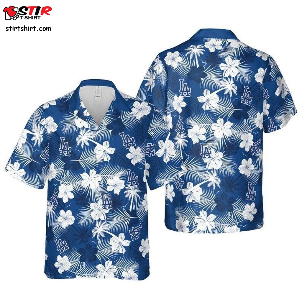 Los Angeles Dodgers Mlb Hawaiian Graphic Print Short Sleeve Hawaiian Shirt L98   9694  Puma Hawaiian Golf Shirt