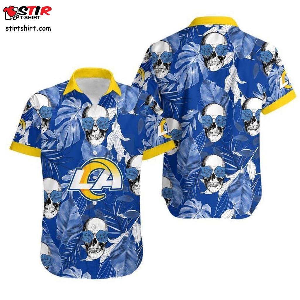 Los Angeles Rams Coconut Leaves And Skulls Hawaii Shirt And Shorts Summer Collection H97  Van Halen 