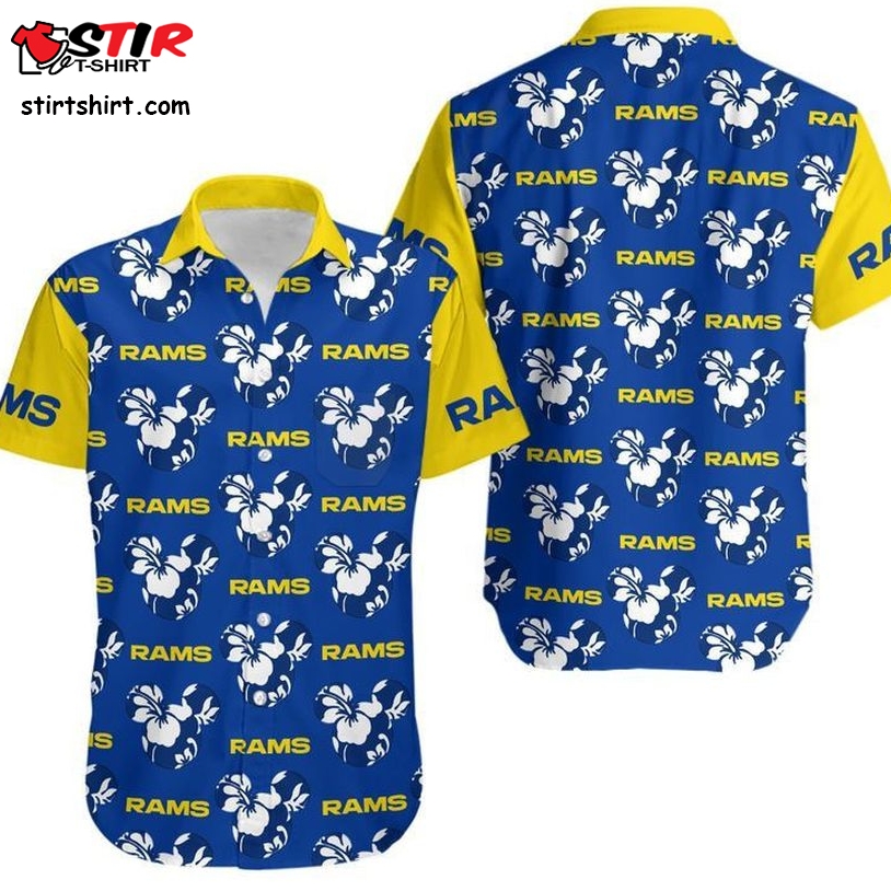 Los Angeles Rams Mickey And Flowers Hawaii Shirt And Shorts Summer Collection H97  Los Angeles Rams 