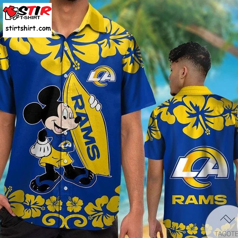 Los Angeles Rams  Mickey Mouse Hawaiian Shirt  Los Angeles Rams 