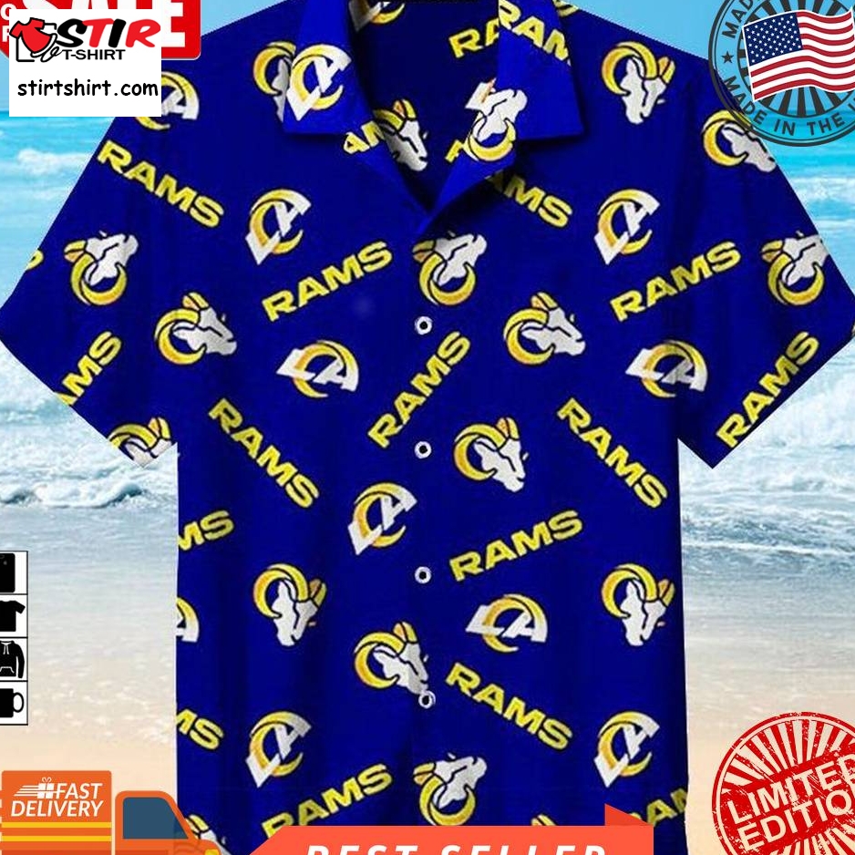 NFL Los Angeles Rams with Yellow Louis Vuitton Logo Blue Hawaiian Shirt -  Owl Fashion Shop