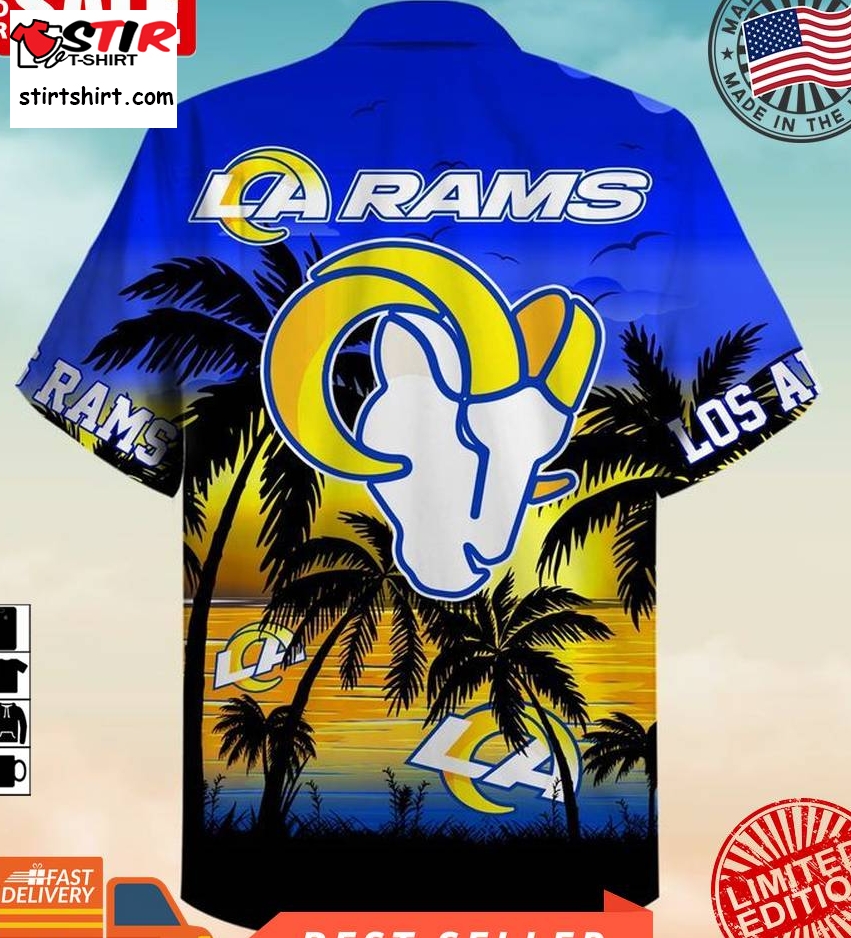 Los Angeles Rams Nfl Nfl Palm Sunset Hawaiian Shirt  Los Angeles Rams 